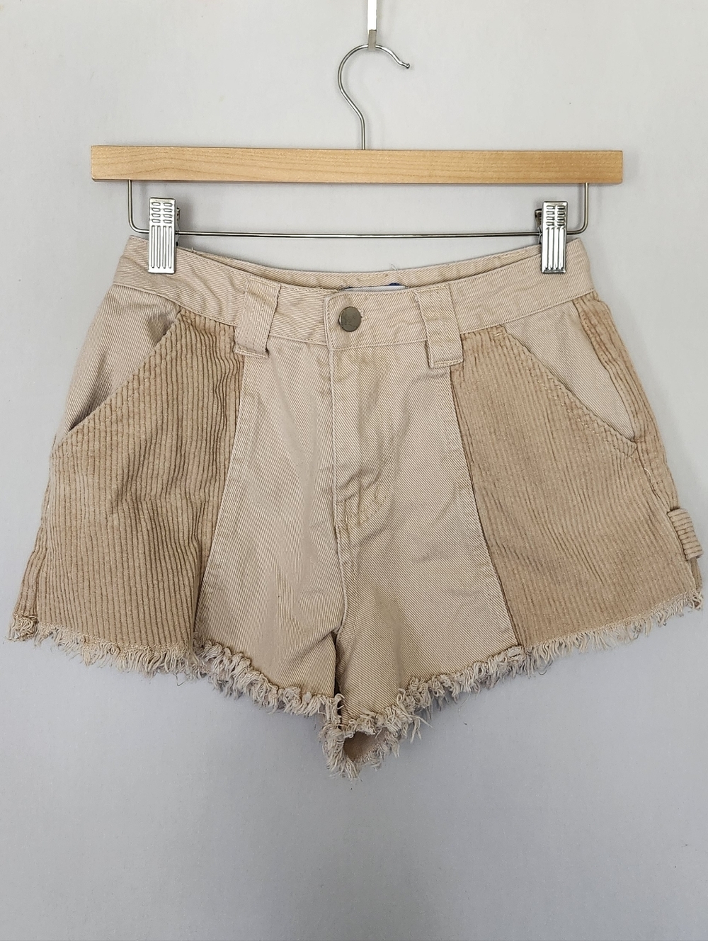 Angel Kiss Cord + Canvas Distressed Shorts Size 24